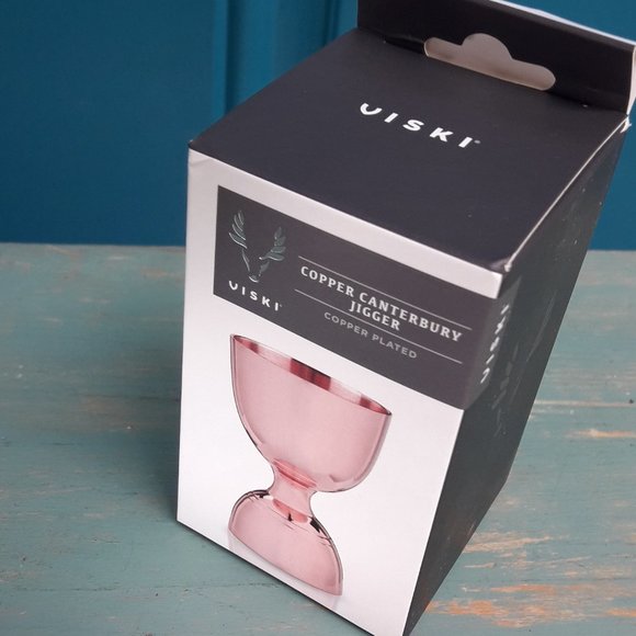 Jigger Double Shot Glass Copper Canterbury NEW Viski Bar Ware New with Tag n Box - Picture 12 of 13